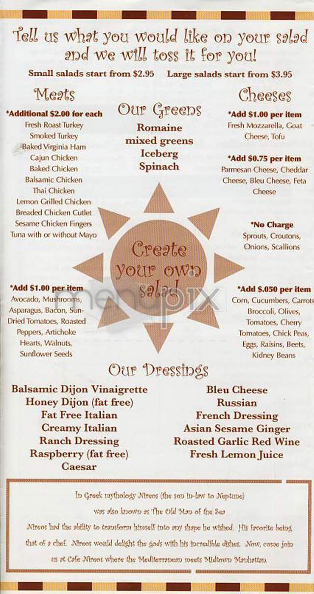 Cafe Nireos - New York, NY menu_pic
