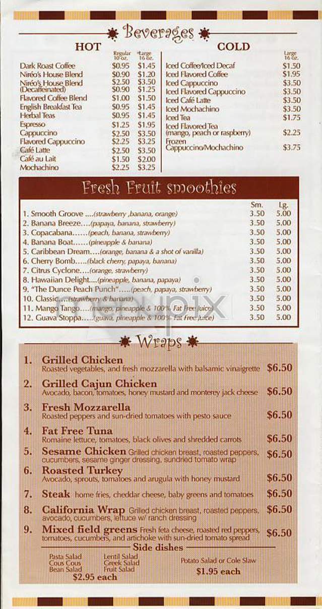 Cafe Nireos - New York, NY menu_pic