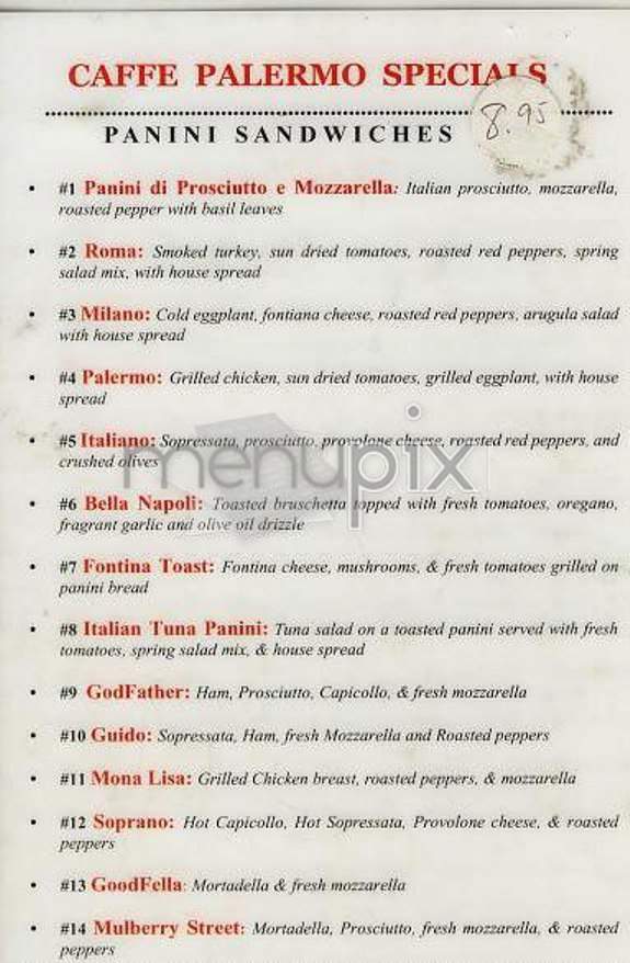 Cafe Palermo - New York, NY menu_pic