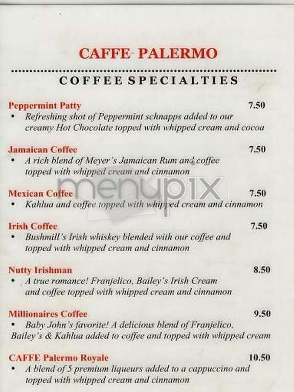 Cafe Palermo - New York, NY menu_pic