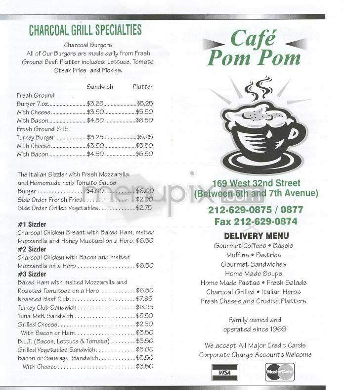 Cafe Pom Pom - New York, NY menu_pic