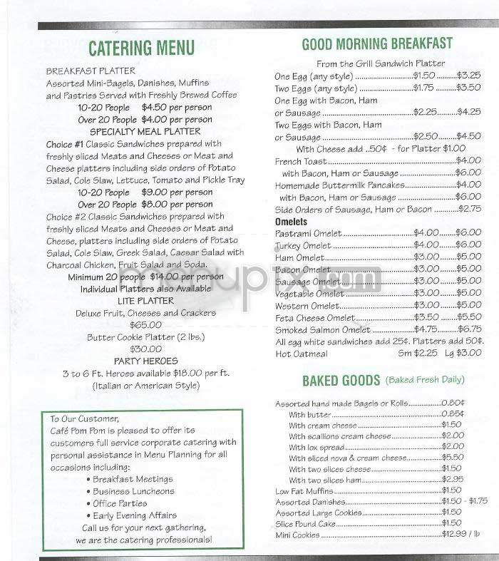 Cafe Pom Pom - New York, NY menu_pic