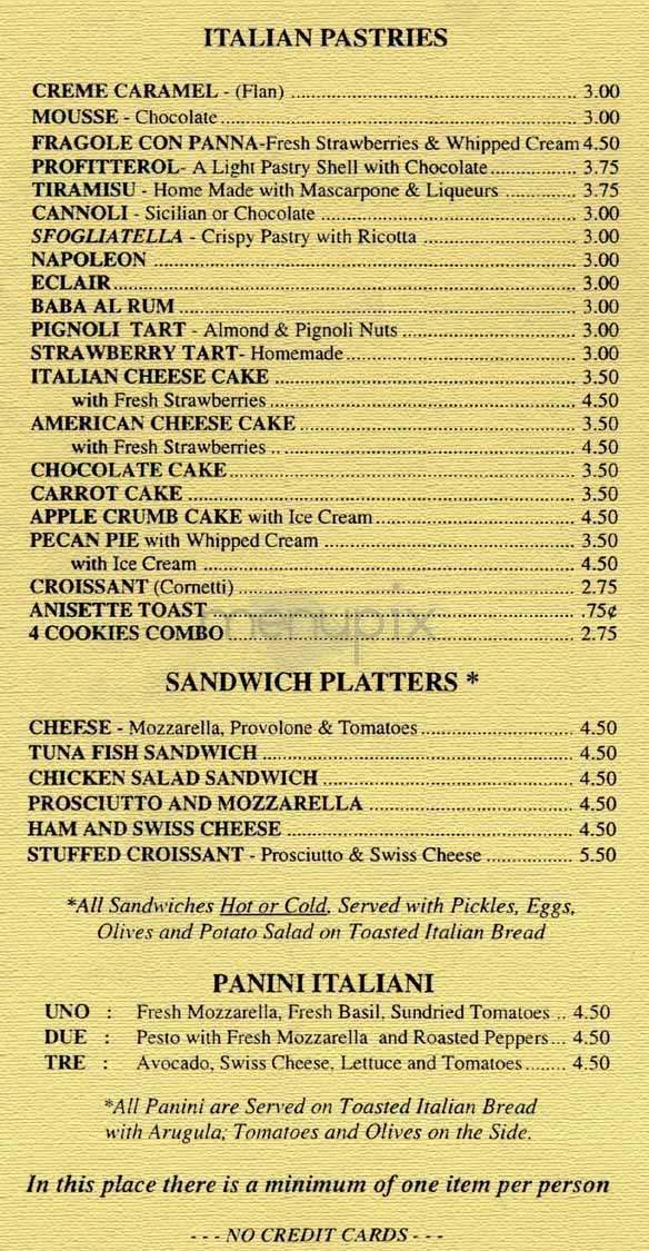Caffe Reggio - New York, NY menu_pic