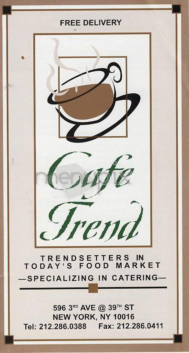 Cafe Trend - New York, NY menu_pic