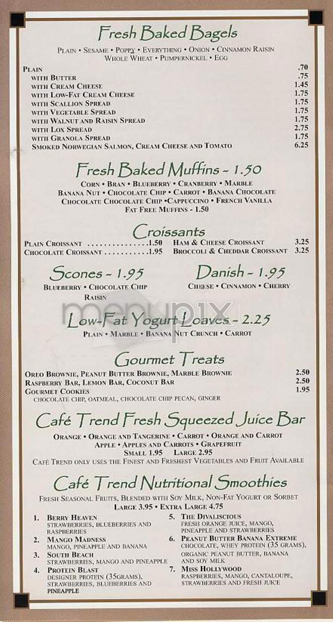 Cafe Trend - New York, NY menu_pic