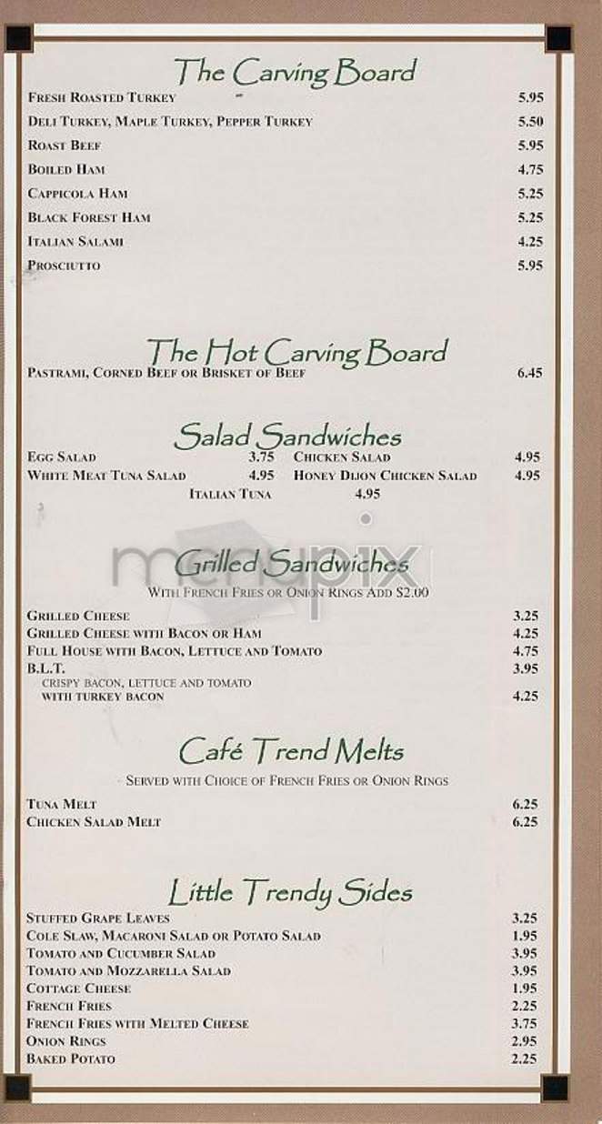 Cafe Trend - New York, NY menu_pic