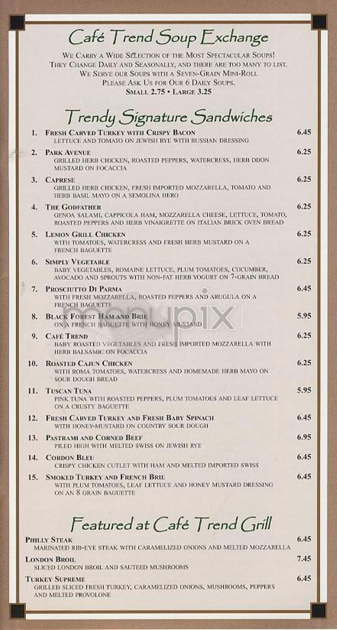 Cafe Trend - New York, NY menu_pic