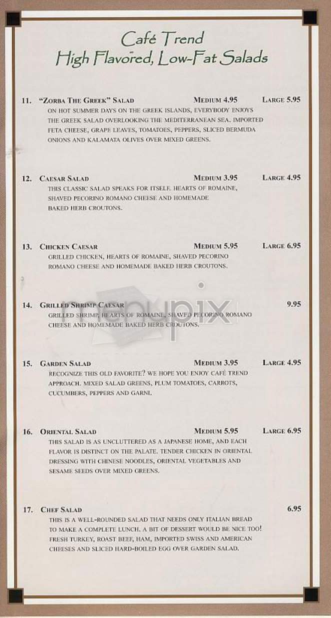Cafe Trend - New York, NY menu_pic