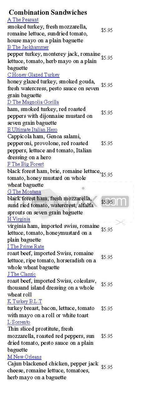 Cafe Bonjour - New York, NY menu_pic