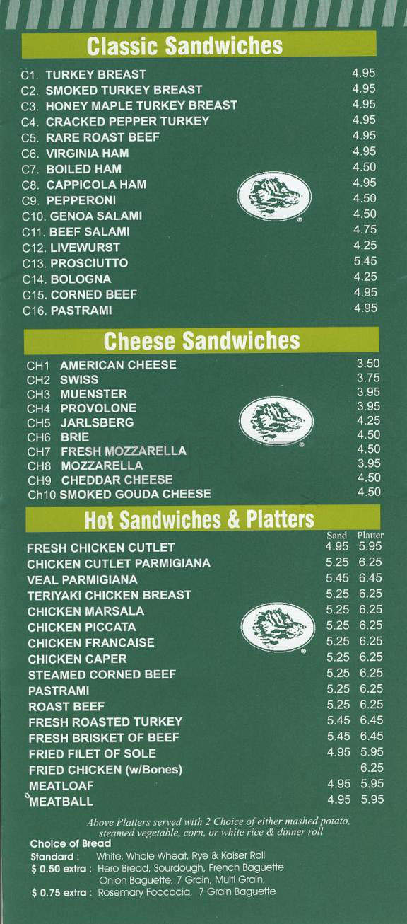 Cafe Charlie's - New York, NY menu_pic