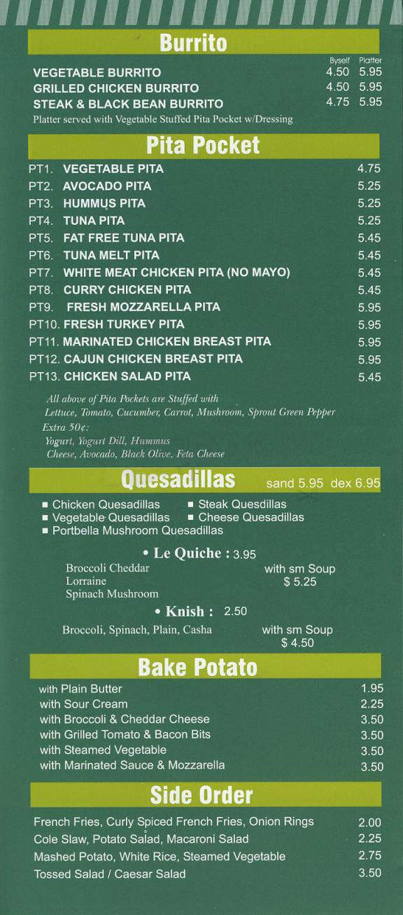 Cafe Charlie's - New York, NY menu_pic