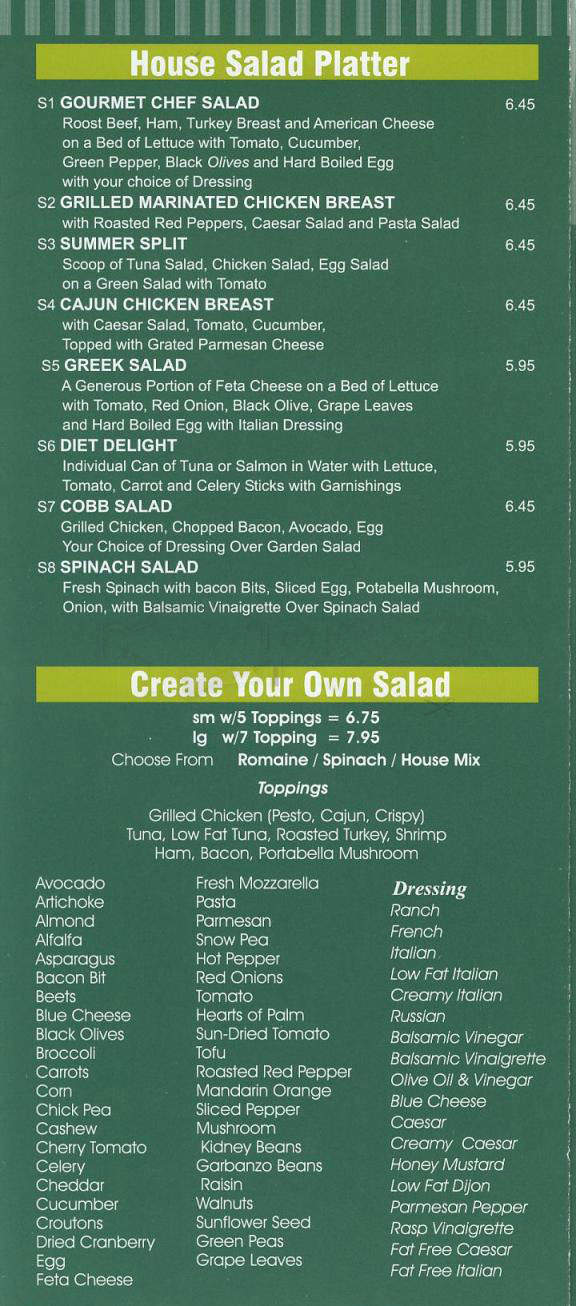 Cafe Charlie's - New York, NY menu_pic