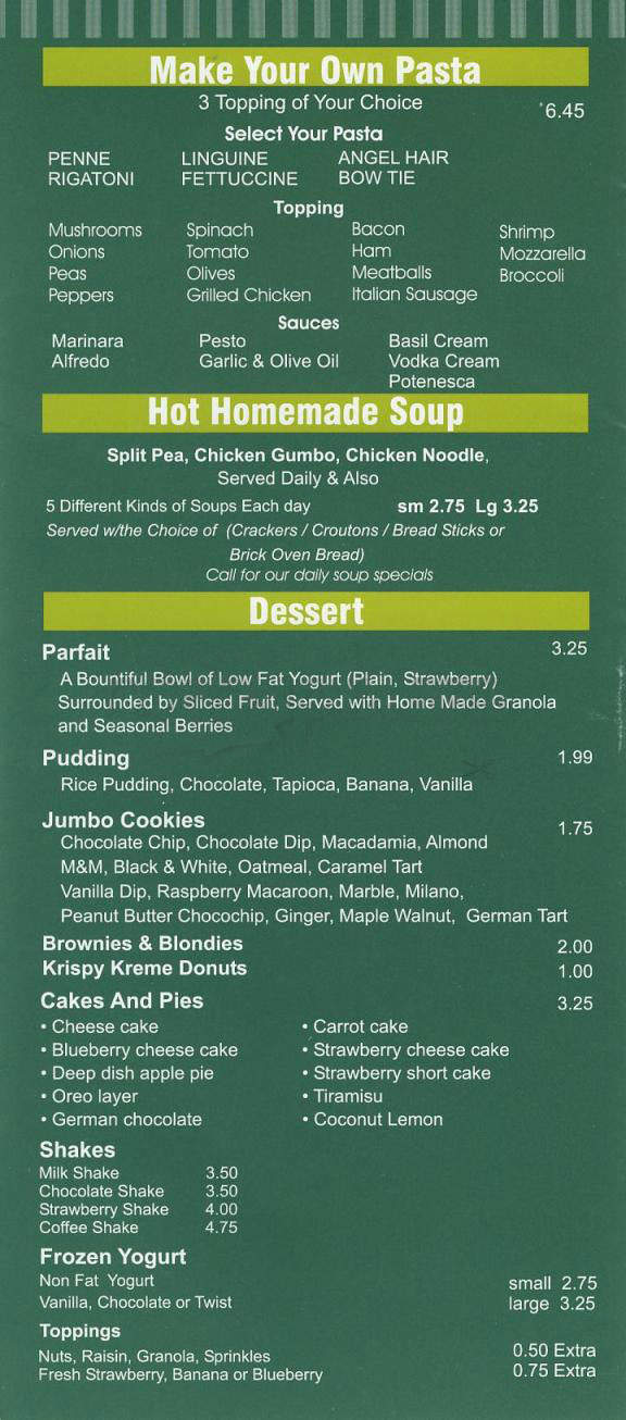 Cafe Charlie's - New York, NY menu_pic