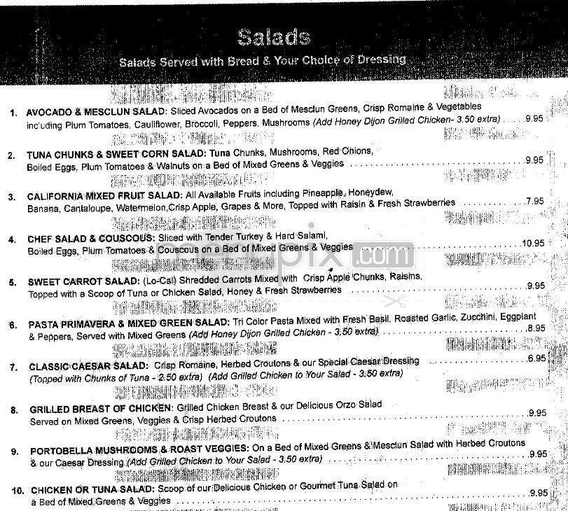 Cafe Classico - New York, NY menu_pic