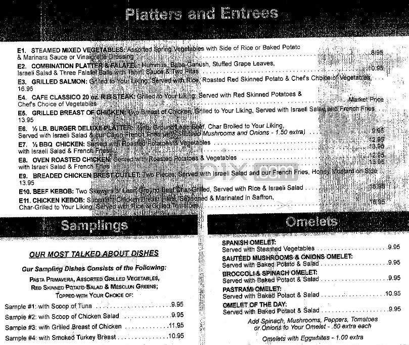 Cafe Classico - New York, NY menu_pic