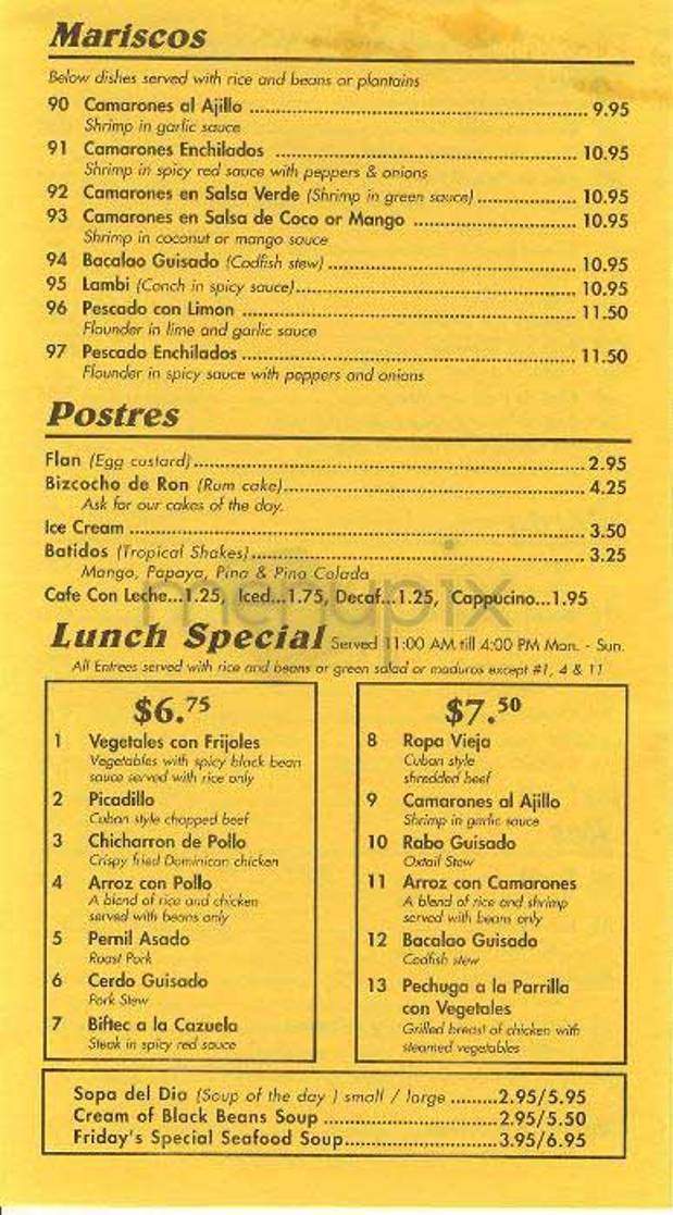 Cafe Con Leche - Wappingers Falls, NY menu_pic