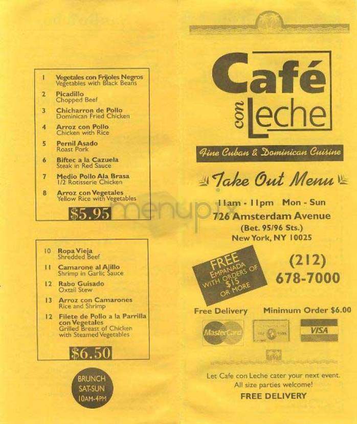 Cafe Con Leche - New York, NY menu_pic