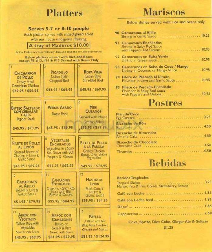 Cafe Con Leche - New York, NY menu_pic