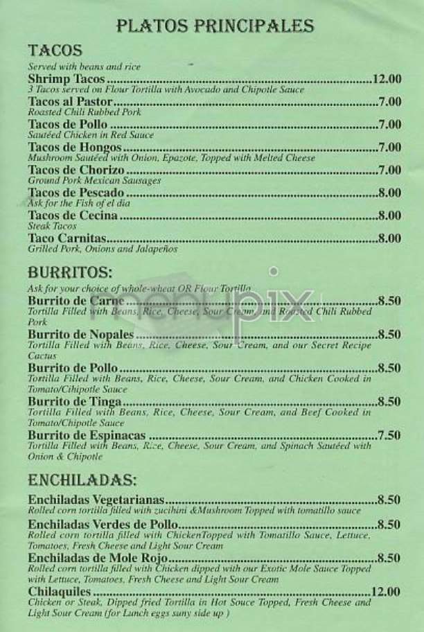 Cafe el Portal - New York, NY menu_pic