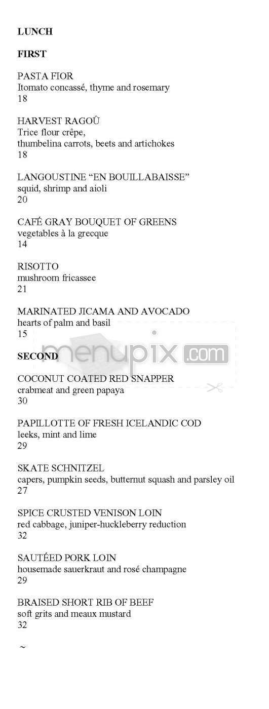 Cafe Gray - New York, NY menu_pic