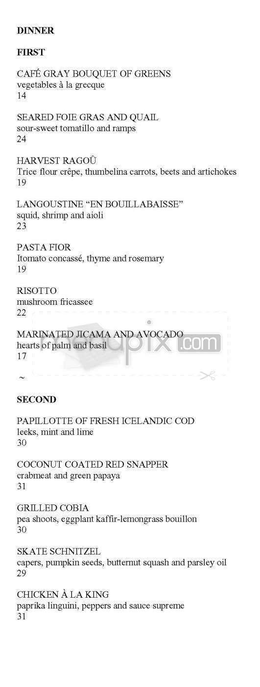 Cafe Gray - New York, NY menu_pic