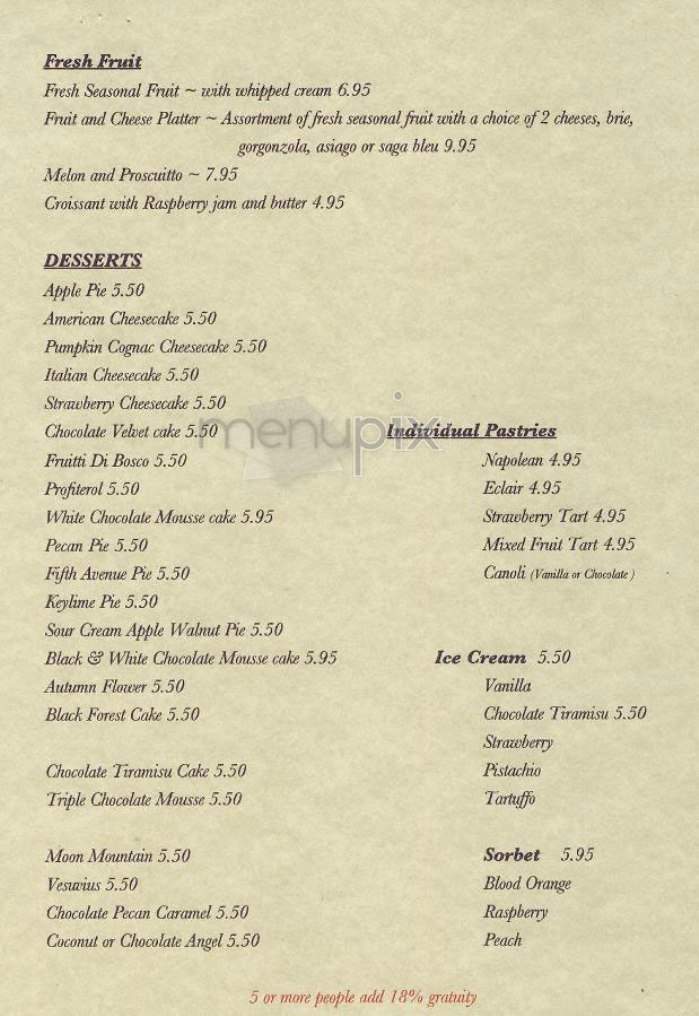 Caffe Rafaella - New York, NY menu_pic
