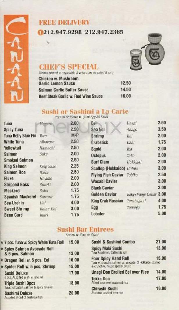 Canaan - New York, NY menu_pic