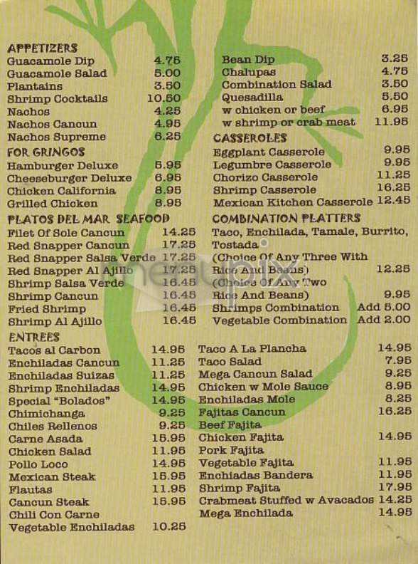 Cancun - Decatur, IL menu_pic