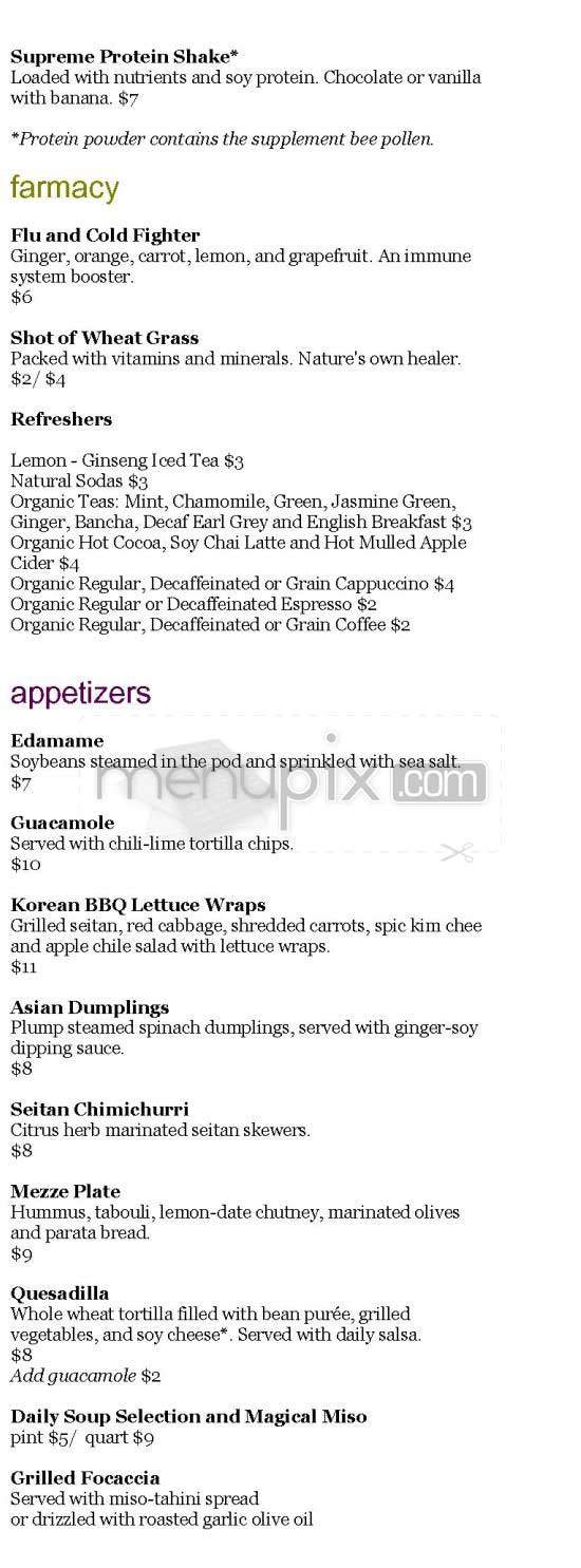Candle Cafe - New York, NY menu_pic