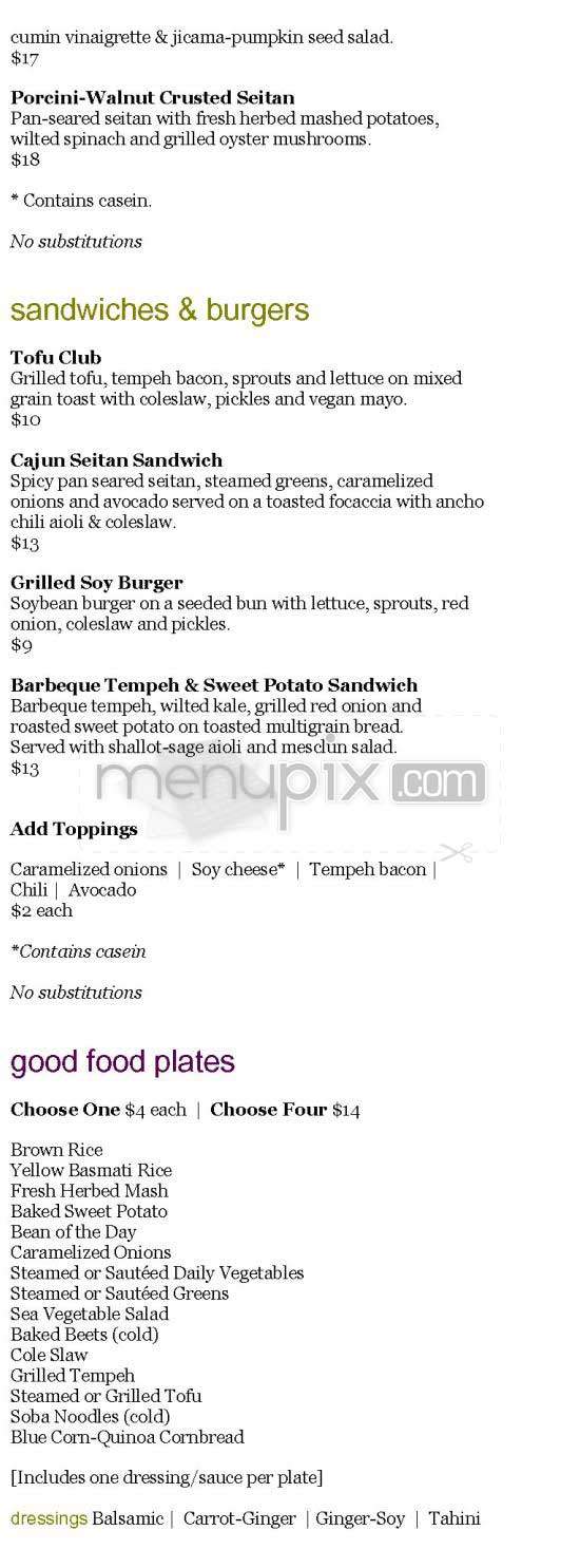 Candle Cafe - New York, NY menu_pic