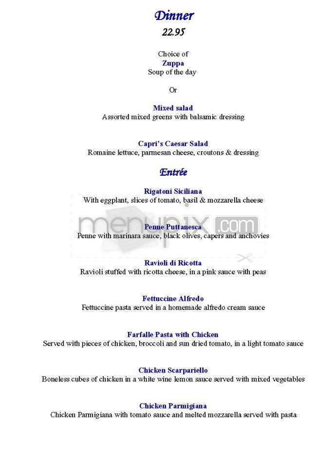 Capri - Los Angeles, CA menu_pic