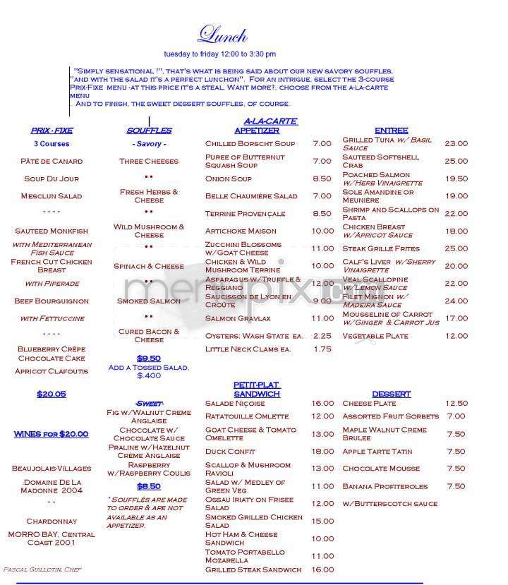 Capsouto Freres - New York, NY menu_pic