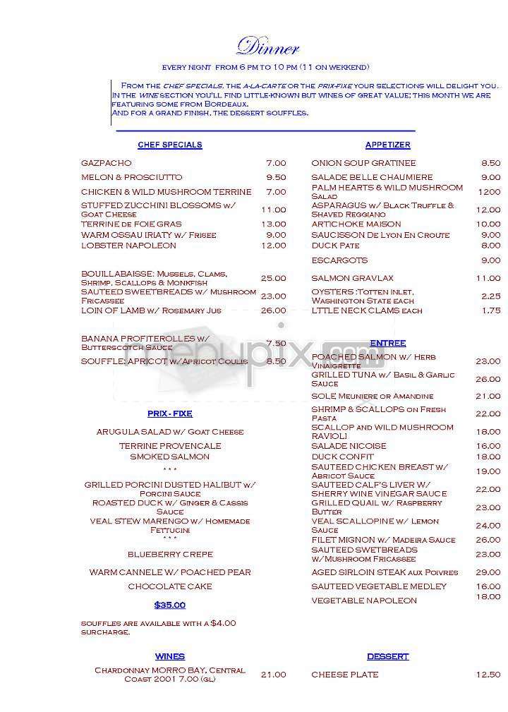 Capsouto Freres - New York, NY menu_pic