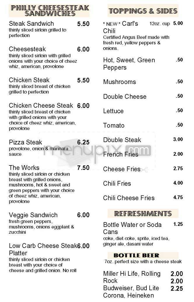 Carl's Steaks - New York, NY menu_pic