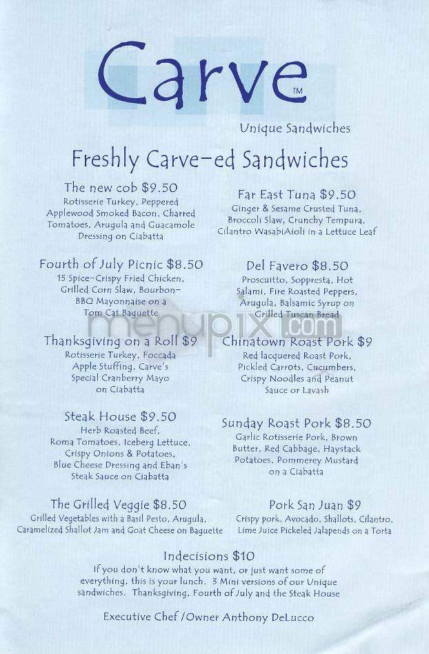 Carve - New York, NY menu_pic