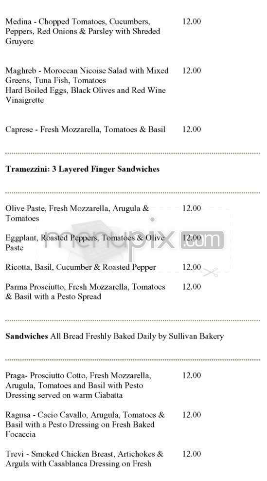 Casablanca Tea Room - New York, NY menu_pic