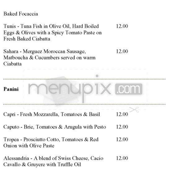 Casablanca Tea Room - New York, NY menu_pic