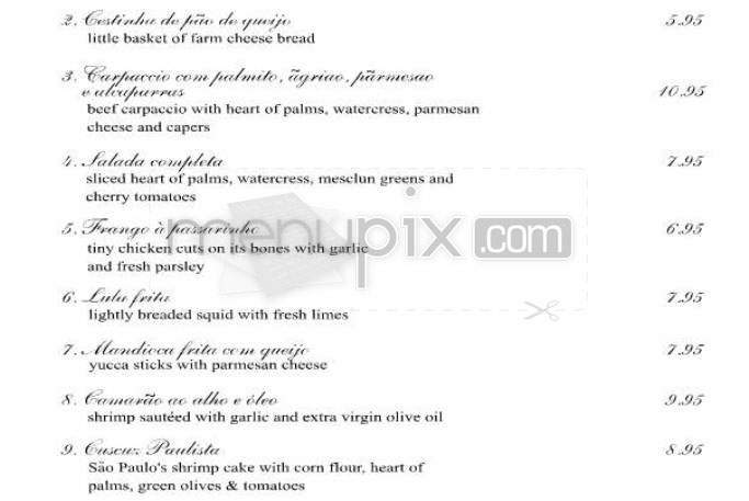 Casa - New York, NY menu_pic