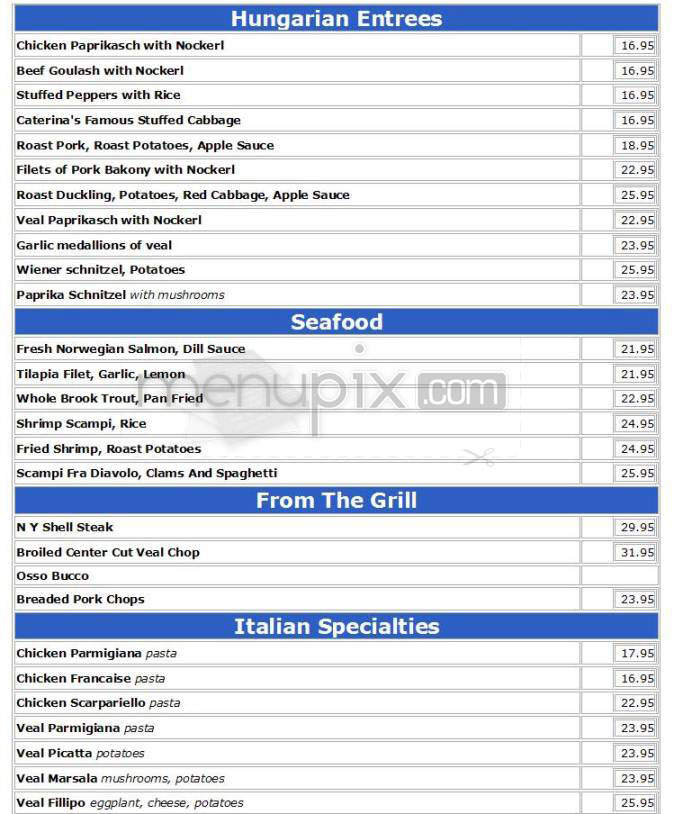 Caterina's Restaurant - New York, NY menu_pic