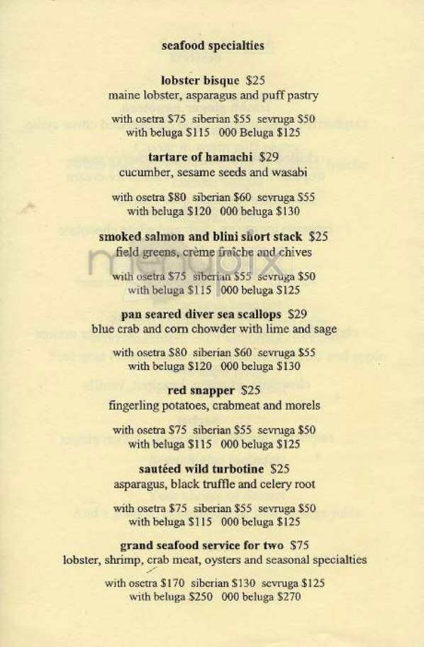 Caviar Russe - New York, NY menu_pic