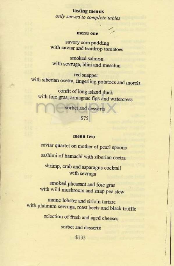 Caviar Russe - New York, NY menu_pic