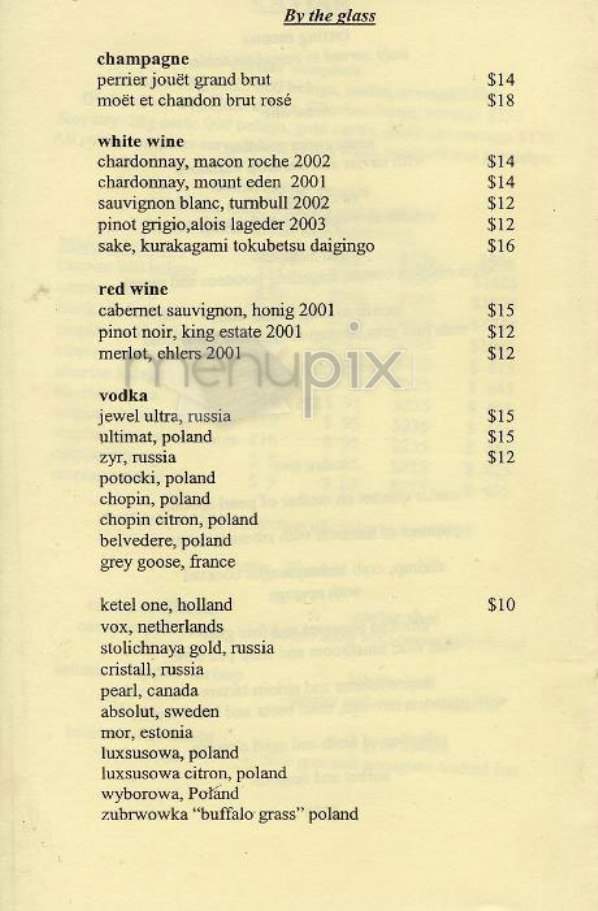Caviar Russe - New York, NY menu_pic