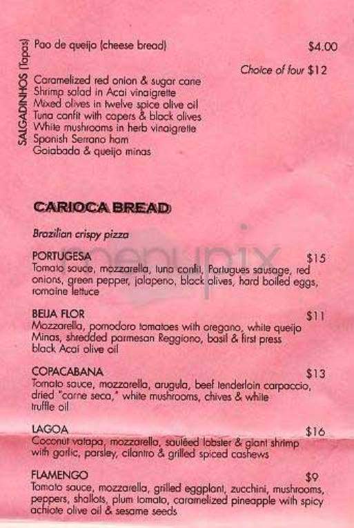 Caviar & Banana - New York, NY menu_pic