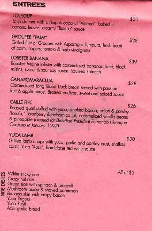 Caviar & Banana - New York, NY menu_pic