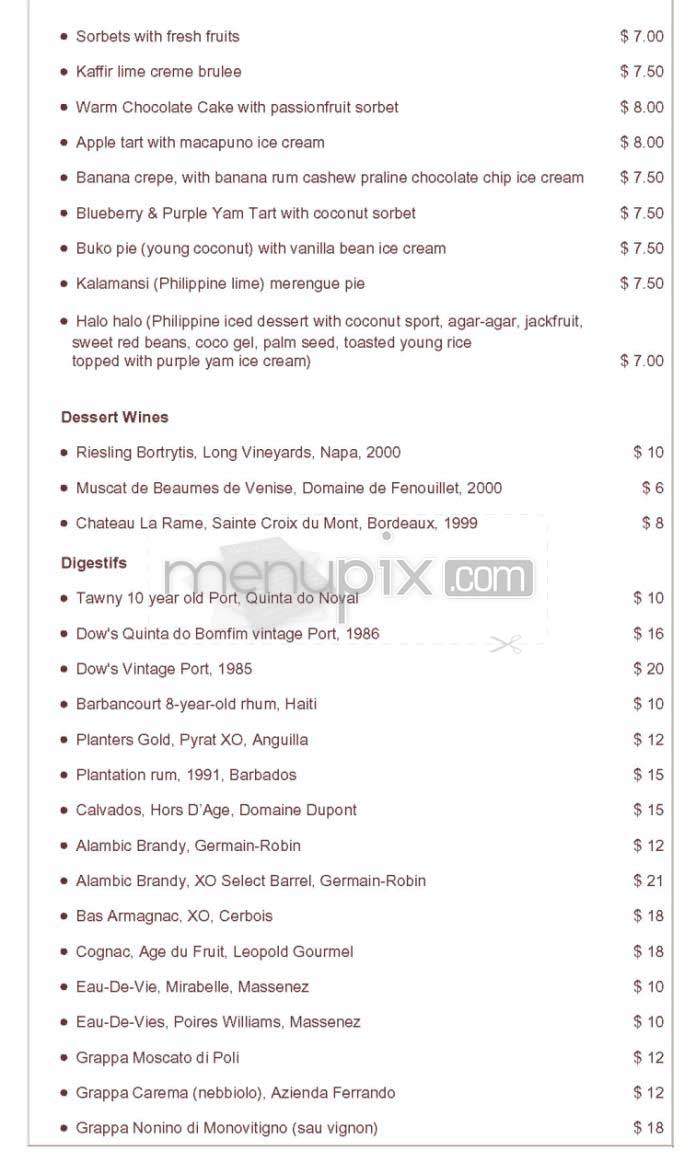 Cendrillon - New York, NY menu_pic