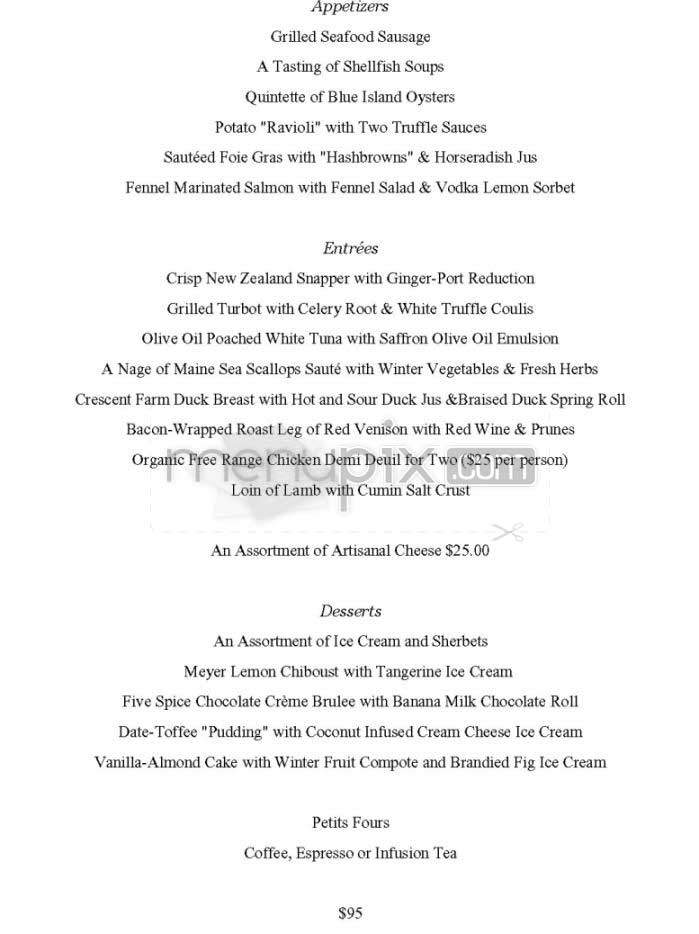 Chanterelle - New York, NY menu_pic