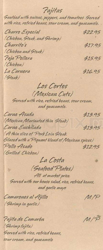 Charrito's Restaurant - Hoboken, NJ menu_pic