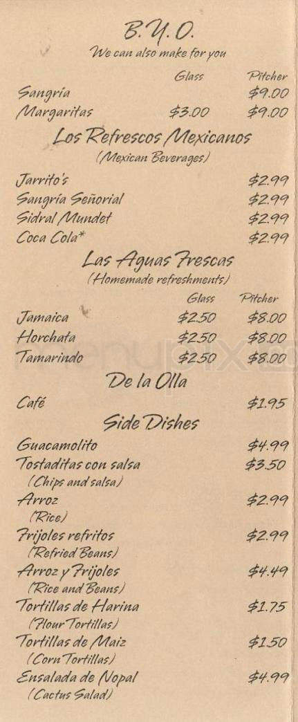 Charrito's Restaurant - Hoboken, NJ menu_pic