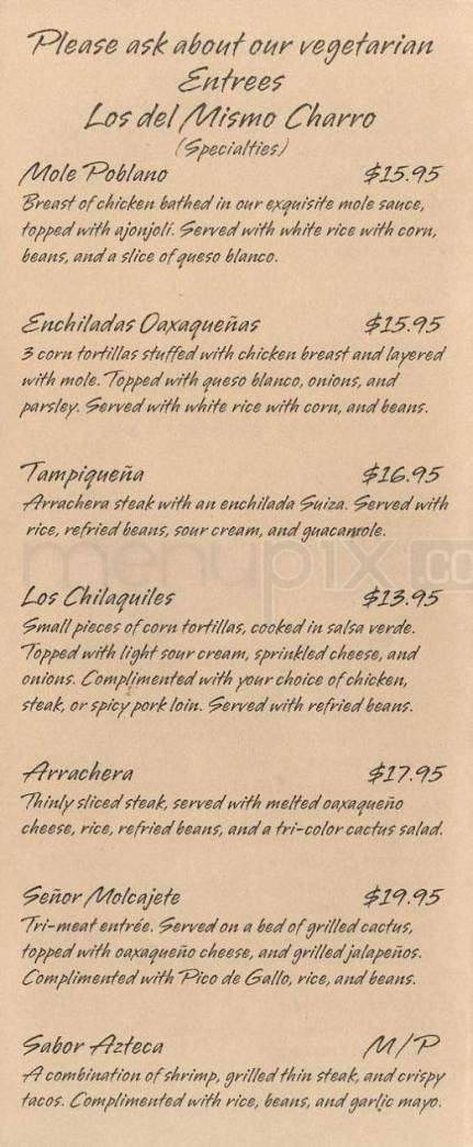 Charrito's Restaurant - Hoboken, NJ menu_pic