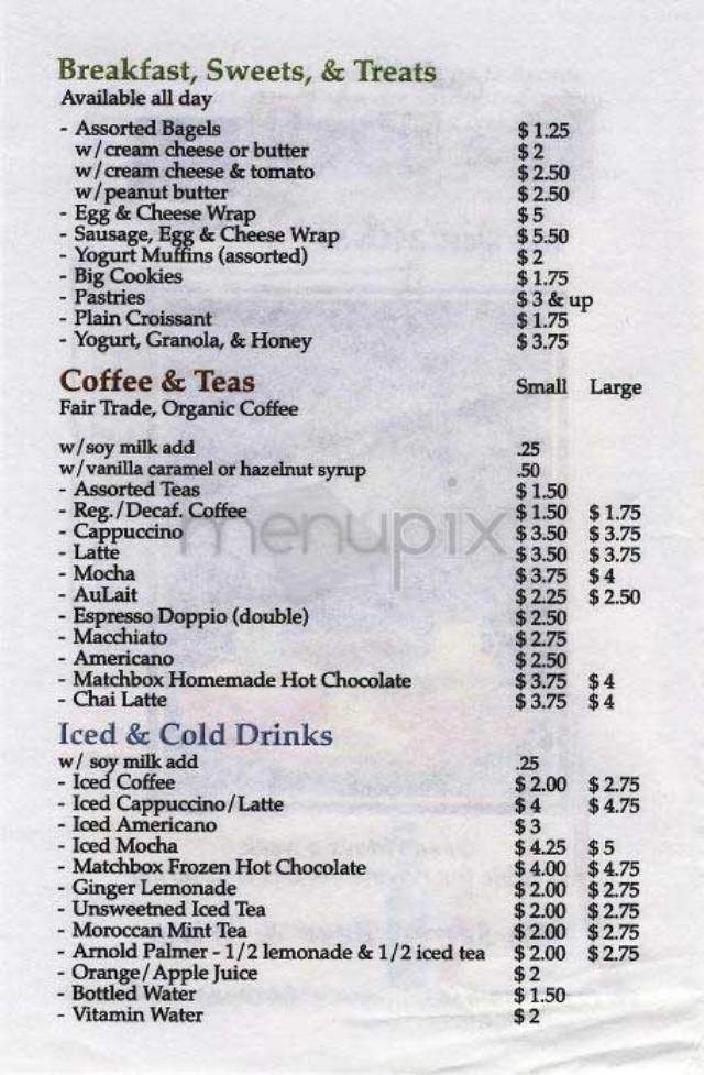 Chelsea Match Box - New York, NY menu_pic